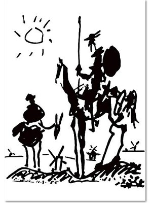 Ceylan Adam Don Kişot ve Pablo Picasso Temalı Ahşap Tablo