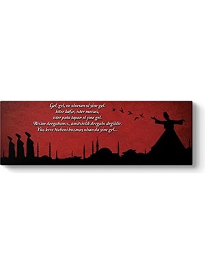 Ceylan Adam Panoramik Mevlana Sözleri Tablosu 120 x 40