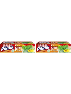 Ceylan Adam Orta Boy Kilitli Buzdolabı Poşeti 12'li 2'li Paket