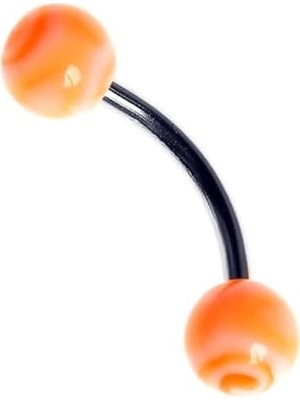 Ceylan Adam Moulin Curved Barbel 316 L Bioplast Piercing TDGR00872, Turuncu