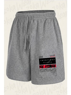 Zoka Wear One Pilots Rock Metal Baskılı Şort Unisex