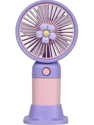 Ceylan Adam Mini USB Fan, Taşınabilir, Pembe-Mor