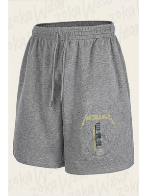 Zoka Wear Guitar Metallica Baskılı Şort Unisex