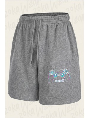 Zoka Wear Glitched Playstation Aksaklik Baskılı Şort Unisex