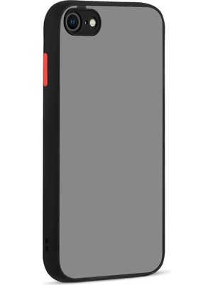 Ceylan Adam iPhone 7-8, Se 2020 ve 2022 Uyumlu Siyah Şeffaf Tpu Kılıf; Mat Arka Yüzey, Silikon Kenarlar, Renkli Tuşlar ve Kamera Koruması