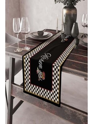 Ceylan Adam 40X140 cm Dokuma Leke Tutmaz Premium Tay Tüyü Kumaş Masa Örtüsü Kitchen Mutfak Runner RNR435