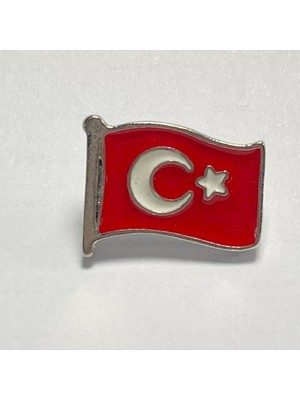 Gümüş Renk Çerçeveli Türk Bayraklı Yaka Rozeti, Çerçevelitürkrozet