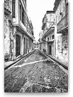 Ceylan Adam Eski Sokak Manzarası 100X140 cm Duvar Tablosu