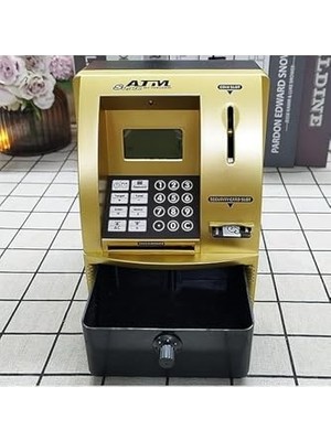 Ceylan Adam LCD Ekranlı Atm Kumbara, Şifreli, Kağıt ve Demir Para Girişli, Kartlı, Sesli Yönlendirmeli, Takvim ve Saatli