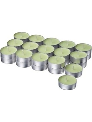 Ceylan Adam Lövskogslund Tealight Mum, Açık Yeşil, Elma Kokulu, 3,5 Saat, Set Of 6