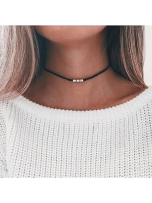 Ceylan Adam Choker Boyun Kolye, Siyah 14