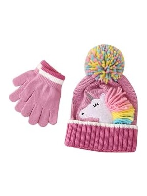 Ceylan Adam Eldiven, Unicorn Aplikeli Örme Bere ve Ikili Set