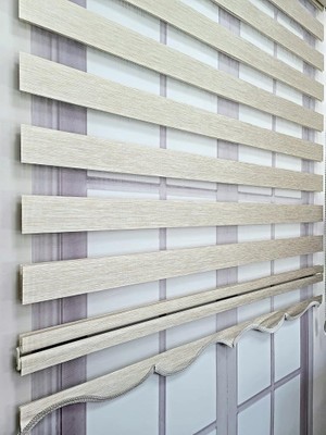 Tr Bambu Kumaş Stor Zebra Perde Sert Plastik Kasalı 90X200 Krem