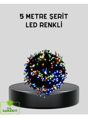 TeknoKapsül 5 Metre 50’li LED Işık – Siyah Kablolu, Çok Fonksiyonlu, Iç ve Dış Mekan Kullanımı