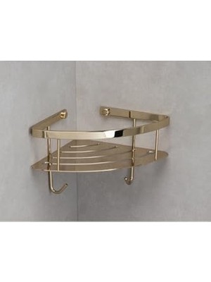 Ceylan Adam Banyo Duş Raf Sistemi, Gold Renk, 152X197X280 mm