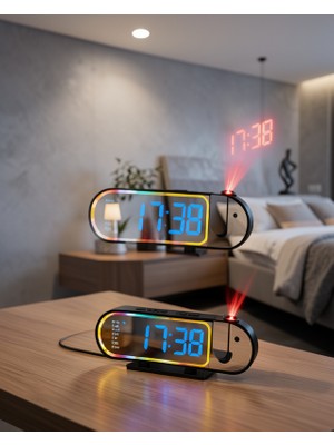 TeknoKapsül LED Dijital Masa Saati 12/24 Saat Gösterimi DS3827MASASAATI-3