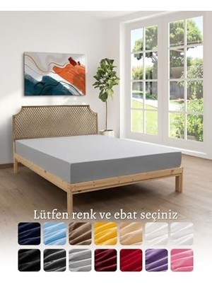 Ceylan Adam Gri Renkli %100 Pamuklu Penye Kumaşından Tek/çift Kişilik Lastikli Çarşaf (7 Farklı Ebat) Gri Çift Kişilik 140 x 200