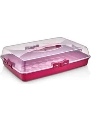 Abnturk Pasta Börek Saklama Kutusu Tutmalı Plastik Taşıma Kabı 44CM
