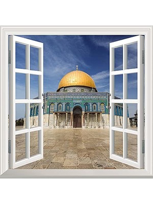 Ceylan Adam Pencere Poster Duvar, Yapışkanlı Sticker, Kağıdı Mescid-I Aksa