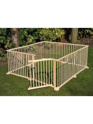 Ceylan Adam 120 x 120 Ahşap Köpek Çiti Kapılı (Çit Arası 5 Cm)