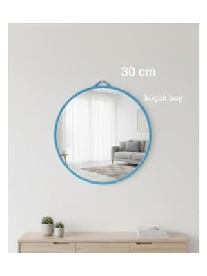 Ceylan Adam 30 cm Küçük Boy Mavi Çerçeveli Lavabo Makyaj Aynası