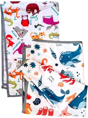 Ceylan Adam Zoo Seaworld Ikili Ekonomik Set Sıvı Geçirmez Alt Açma Örtüsü 65X80 cm Büyük Boy Polyester Askılı