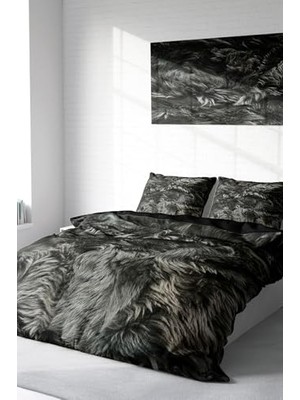 Ceylan Adam Çift Kişilik Nevresim Takımı Özel Dokuma Pamuk Saten 3D Digital Dark Feather, MONOHOME17156HF