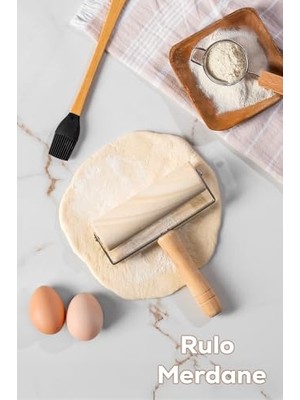 Ceylan Adam 2076 Ahşap Saplı Rulo Merdane Oklava Pürüzsüz Oklava Pizza Börek Açma Oklava