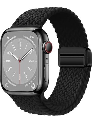 Ceylan Adam Apple Watch ile Uyumlu Metal Manyetik Tokalı Esnek ve Konforlu Örgü Kordon Kullanımı Kolay Kayış