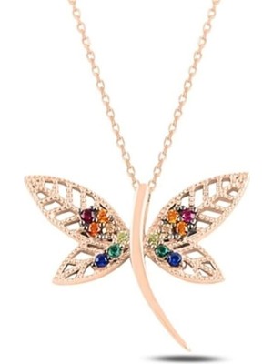 Ceylan Adam Madam Matmazel Yusufçuk Kolye, Kübik Zirkon (Cz) 925 Ayar Gümüş, Dragonfly Kolye, Kız, Arkadaş, Anne, Hediye Paketli