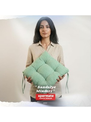 Ceylan Adam Pötikareli Sandalye Minderi 40X40 Pofidik Piknik Minderi (Yeşil)