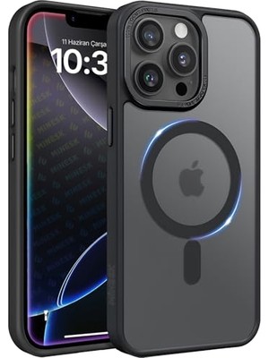 Ceylan Adam Kılıf; iPhone 12-12 Pro Için Mattmag Serisi Magsafe ile Uyumlu Wireless Şarj Destekli Arkası Mat Silikon Yükseltilmiş Lens Çerçeveli ve Hassastakımlı Ultra Güçlü Koruma Kılıf (Siyah, 12-12 Pro)
