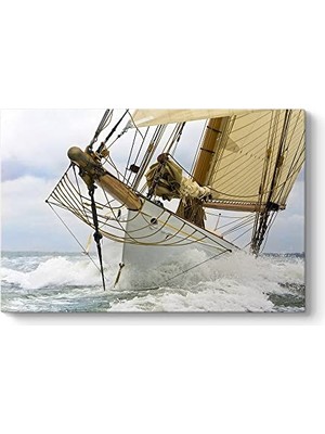 Ceylan Adam Dalgalı Denizde Yelkenli Tablosu 45 x 30