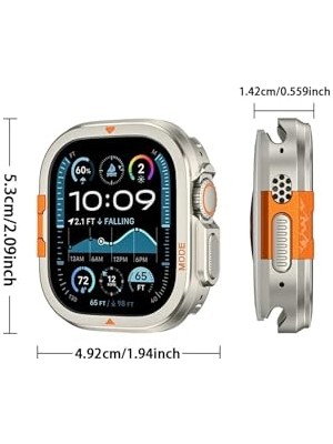 Ceylan Adam Apple Watch Ultra/ultra 2/3 49 mm Metal Kasa ve Curved Glass Kırılmaz Cam Seti