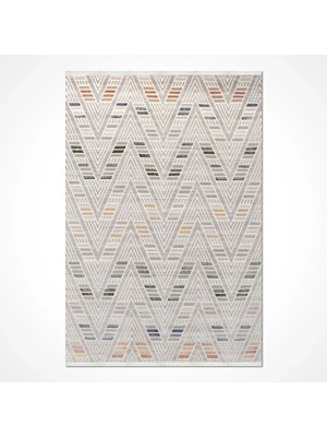 Bespoky Gri Salon Halısı Modern Geometrik Desenli Yumuşak Dokulu Akrilik Model