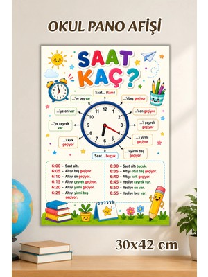 Metranya Saatler 2. ve 3. Sınıf Için Afişi, Ilkokul Eğitici Afiş, Sınıf Panosu Için Eğitici Posterler, Sınıf Panoları Konsept Hediye Matematik Türkçe Hayat Bilgisi Posterleri, Okul Öncesi Eğitim Afiş Seti
