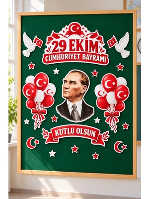 Metranya 29 Ekim Pano Seti 22 Parça, 29 Ekim Cumhuriyet Bayramı Sınıf Süsleme Konsept Seti, Okul Panosu Süsleme, Atatürk Görselli Pano, Anaokulu Ilkokul Sınıf Süsleme Seti 29 Ekim Sınıf Kapısı Süsleme Hediyesi