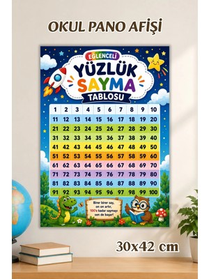 Metranya Yüzlük Sayma Afişi, Ilkokul Eğitici Afiş, Sınıf Panosu Için Eğitici Posterler, Sınıf Panoları Konsept Hediye Matematik Türkçe Hayat Bilgisi Posterleri, Okul Öncesi Eğitim Afiş Seti