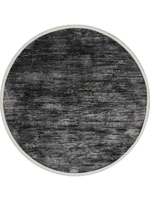 Bespoky Antrasit Gri Modern Soyut Desenli Toz Vermez Salon Halısı Koridor Yatak Odası