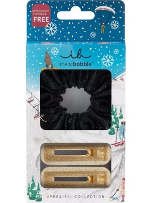 Invisibobble - Set L Apres Ski Date Night 3pc - 2 Klipsli + 1 Kumaş Kaplı Saç Tokası