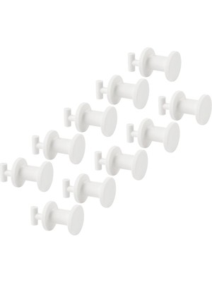 Ikea Skadıs Mini Plastik Itme Kancası (Skadıs Pegboard Için Uygundur), Beyaz, 19 Mm, 205.198.88-10'L
