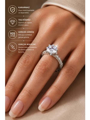 Crystal Diamond Zirconia Kuyumcudan, Gümüş Üzerine Altın Işcilikli, Üst Düzey Doğal Taşlı Lotus Yüzük