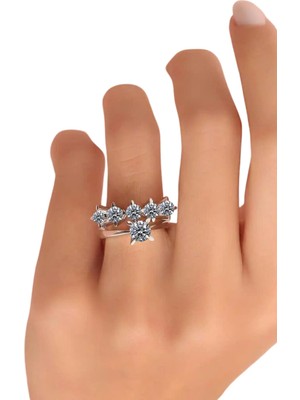 Crystal Diamond Zirconia Muhteşem Parlak Beştaş ve Tektaş Yüzük