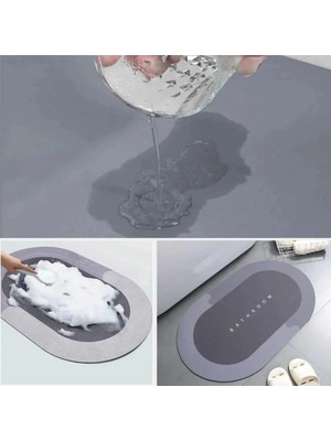 Ls Sihirli Süper Su Emici Kaymaz Tabanlı Oval Paspas 40*60 cm