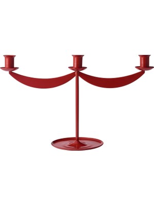 IKEA Kırmızı Metal Şamdan 39X24 cm