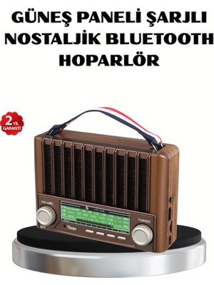 Filizora Digital Market Solar Hoparlör Bluetooth Fm Am Sw Radyo Çok Fonksiyonlu Şarjlı
