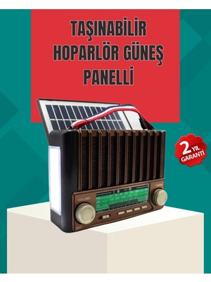 Filizora Digital Market Nostaljik Tasarımlı Solar Şarjlı Radyo Am Fm Sw ve Bluetooth
