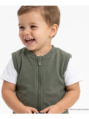 Hellobaby Erkek Bebek Yelek Hakim Yaka Fermuarlı Atlet