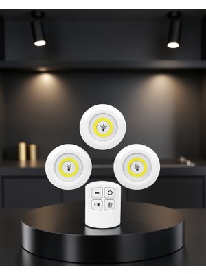 Hcc Trend 3 Lü Kablosuz LED Spot Lamba Seti XUCZ3LÜLAMBA