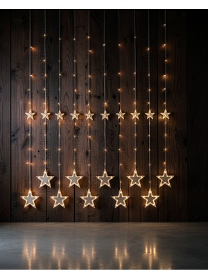 Hcc Trend Dekoratif Yıldız Peri LED Perde 3x3 Metre Uczzzyıldızperiled-8